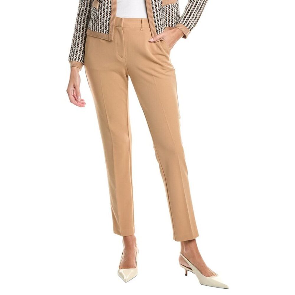 T Tahari Womens Slim Leg Ankle Pant, Brown
